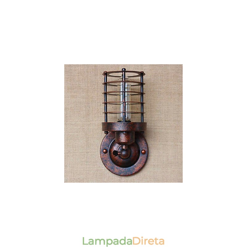 Luminária de parede rústica estilo country antique brass para iluminação ambiente