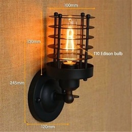 Luminária de parede rústica estilo country antique brass para iluminação ambiente