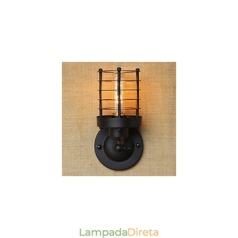 Luminária de parede rústica estilo country antique brass para iluminação ambiente