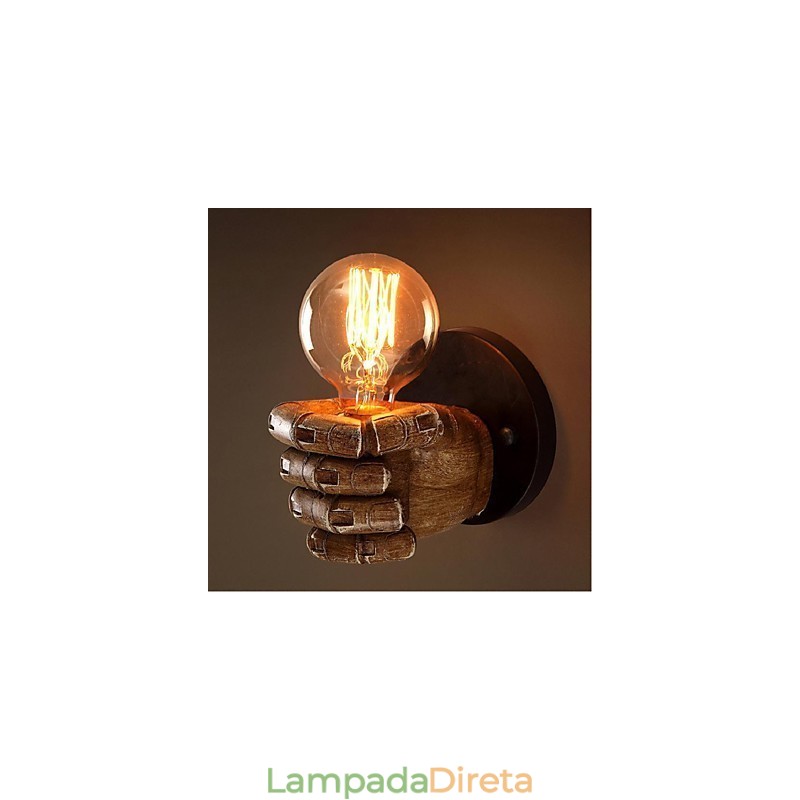 Pintura rústica de chalé para arandelas de parede com luz ambiente