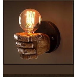 Pintura rústica de chalé para arandelas de parede com luz ambiente