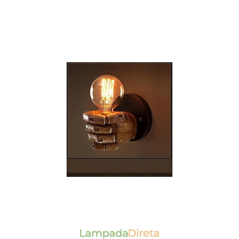 Pintura rústica de chalé para arandelas de parede com luz ambiente
