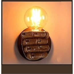Pintura rústica de chalé para arandelas de parede com luz ambiente