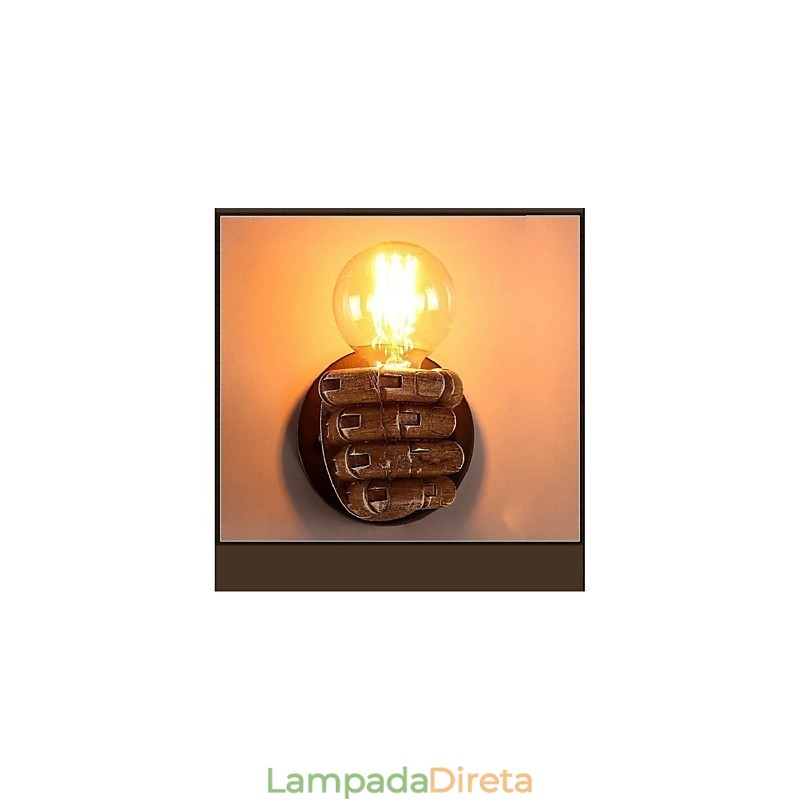 Pintura rústica de chalé para arandelas de parede com luz ambiente