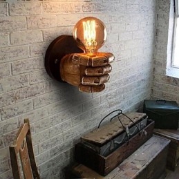 Pintura rústica de chalé para arandelas de parede com luz ambiente