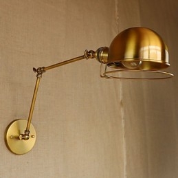 Luminária de parede decorativa estilo industrial retrô europeu, luminária de parede com braço de ferro
