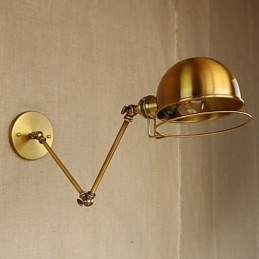 Luminária de parede decorativa estilo industrial retrô europeu, luminária de parede com braço de ferro