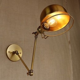 Luminária de parede decorativa estilo industrial retrô europeu, luminária de parede com braço de ferro