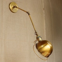 Luminária de parede decorativa estilo industrial retrô europeu, luminária de parede com braço de ferro