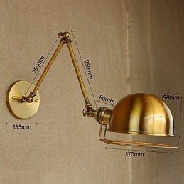 Luminária de parede decorativa estilo industrial retrô europeu, luminária de parede com braço de ferro