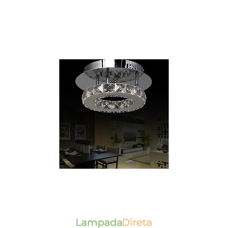 Moderno Contemporâneo Cristal Cromado Metal Montagem Embutida