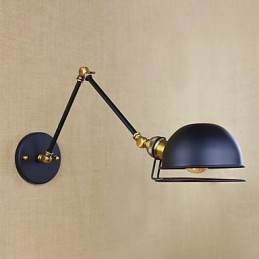 Luminária de parede decorativa estilo industrial retrô europeu, luminária de parede com braço de ferro