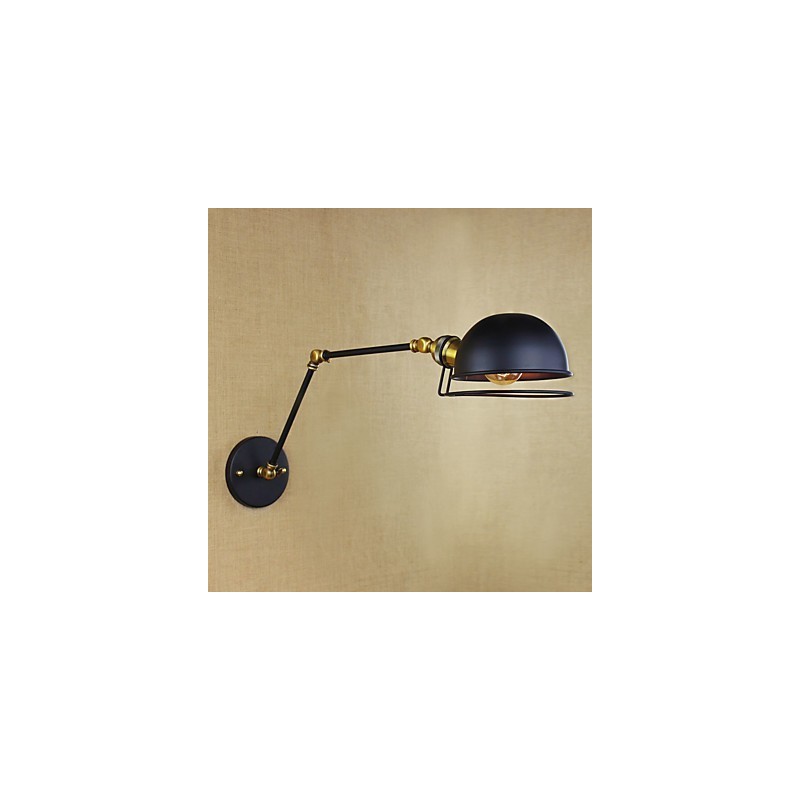 Luminária de parede decorativa estilo industrial retrô europeu, luminária de parede com braço de ferro