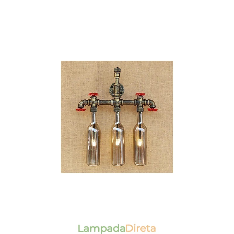 Garrafa de água Luminária de parede Luz de parede Cinza