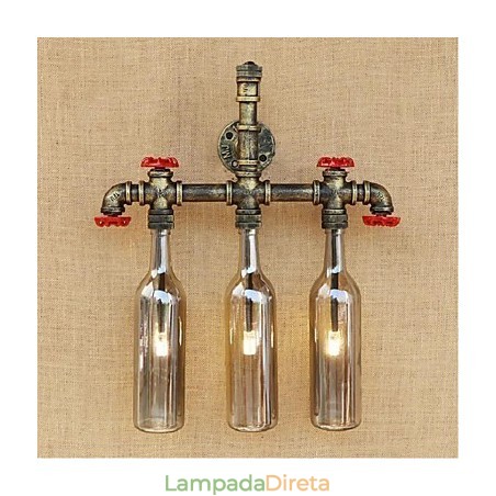 Garrafa de água Luminária de parede Luz de parede Cinza