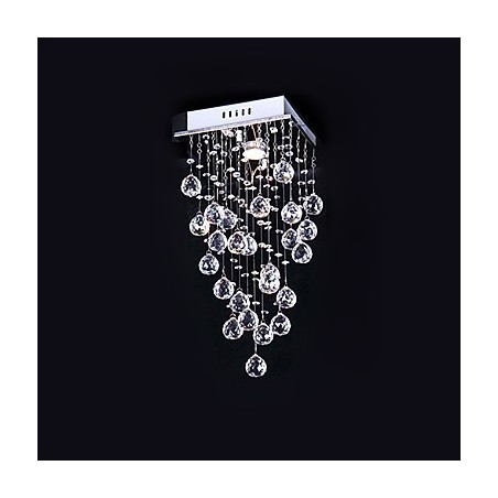 Lustre de cristal moderno contemporâneo galvanizado de metal com montagem embutida Lustre de cristal moderno contemporâneo galvanizado de metal com montagem embutida