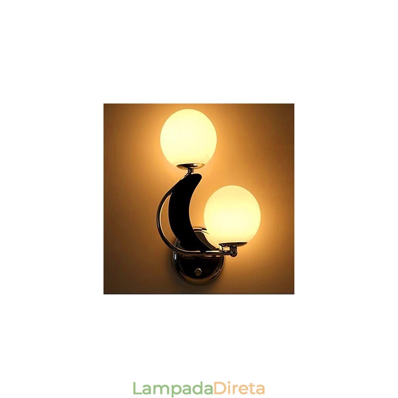Luminária de parede moderna contemporânea em prata para iluminação ambiente