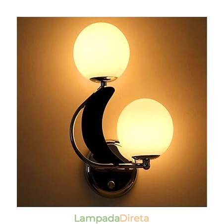 Luminária de parede moderna contemporânea em prata para iluminação ambiente Luminária de parede moderna contemporânea em prata para iluminação ambiente
