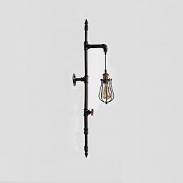 Retro Industrial Pipe Wall Lights Simples Loft Preto Gaiola de Pássaros Metal Sala de Estar Sala de Jantar Cozinha Bar Café Decoração iluminação