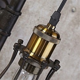 Retro Industrial Pipe Wall Lights Simples Loft Preto Gaiola de Pássaros Metal Sala de Estar Sala de Jantar Cozinha Bar Café Decoração iluminação