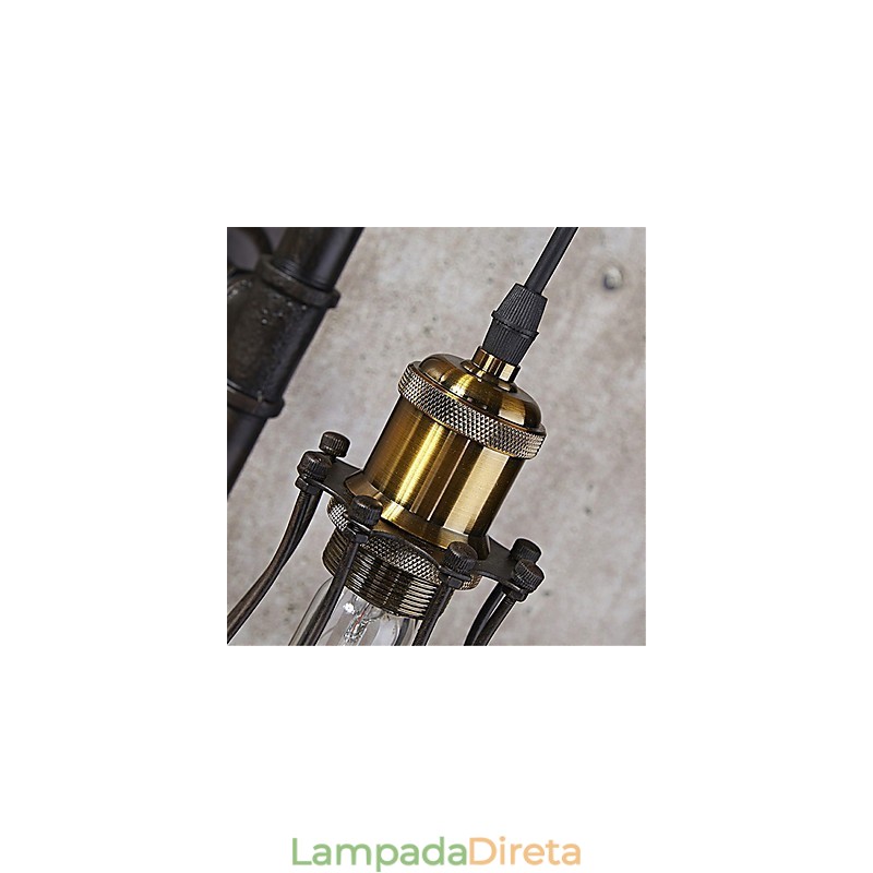 Retro Industrial Pipe Wall Lights Simples Loft Preto Gaiola de Pássaros Metal Sala de Estar Sala de Jantar Cozinha Bar Café Decoração iluminação