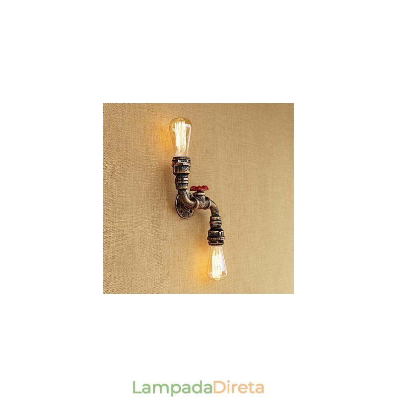 Luminária de parede rústica estilo chalé country latão para iluminação ambiente em estilo mini