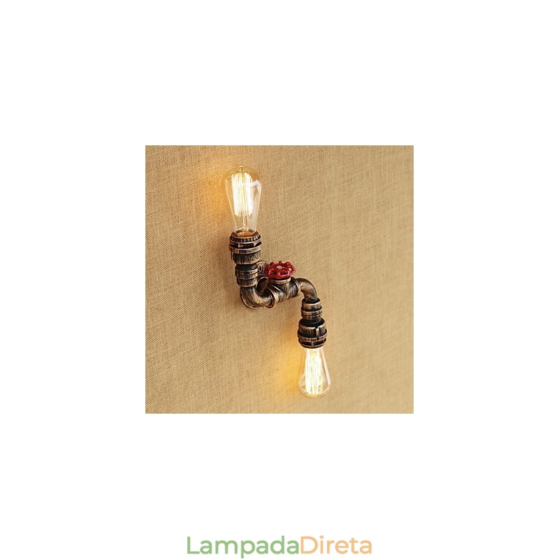 Luminária de parede rústica estilo chalé country latão para iluminação ambiente em estilo mini