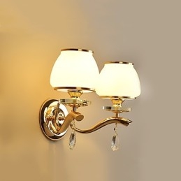 Recurso eletrogalvanizado contemporâneo moderno para arandelas de parede de luz ambiente de cristal