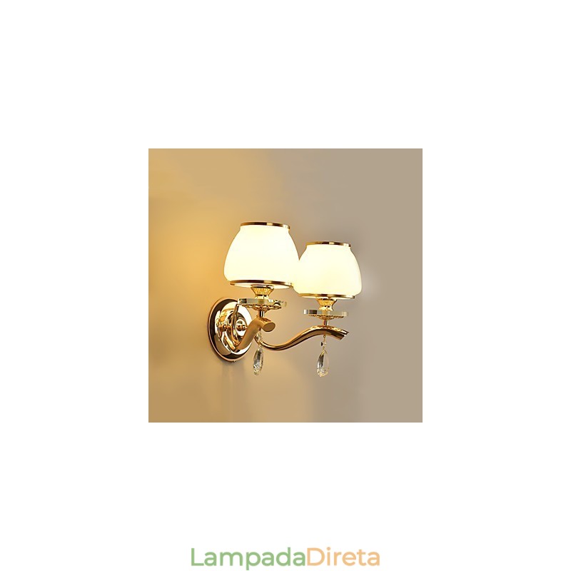 Recurso eletrogalvanizado contemporâneo moderno para arandelas de parede de luz ambiente de cristal