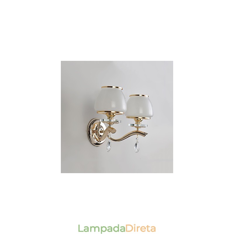 Recurso eletrogalvanizado contemporâneo moderno para arandelas de parede de luz ambiente de cristal