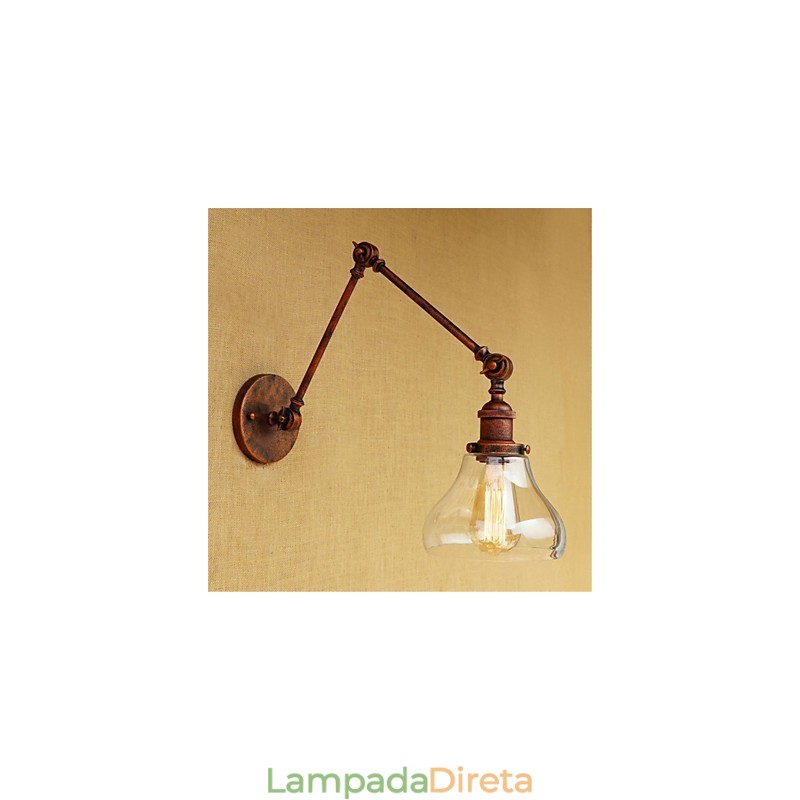 Recurso de galvanoplastia retrô country para proteção ocular de estilo mini, luz ambiente, braço oscilante, luzes de parede