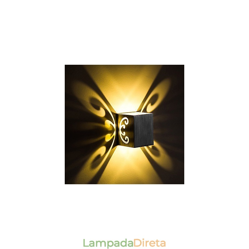 Luminária de parede de alumínio moderna com montagem embutida, decoração de parede
