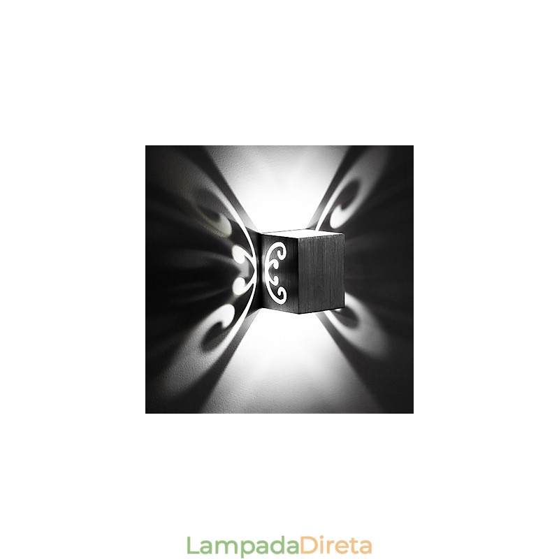 Luminária de parede de alumínio moderna com montagem embutida, decoração de parede