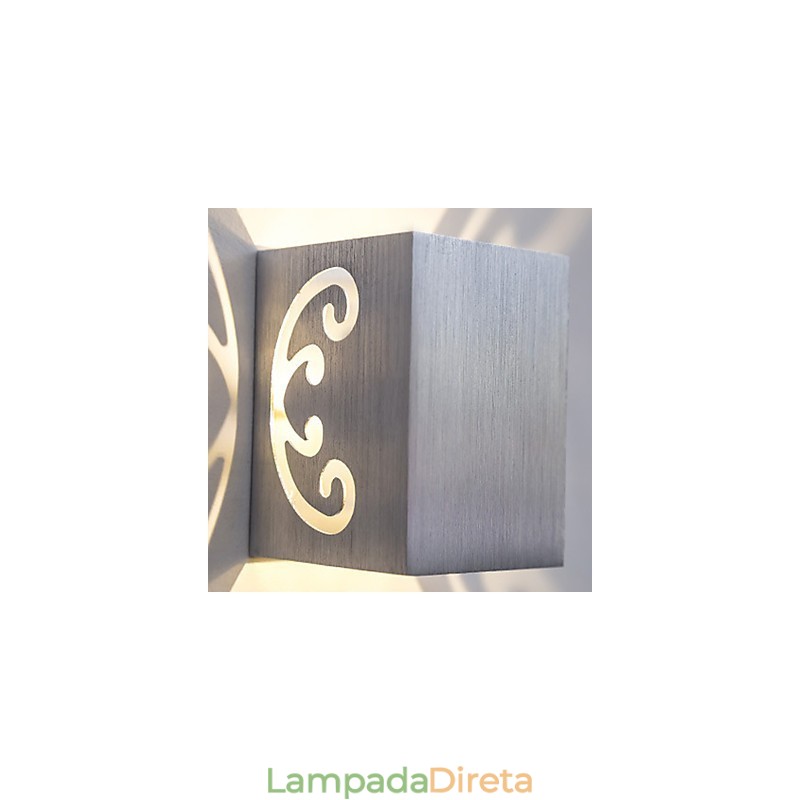 Luminária de parede de alumínio moderna com montagem embutida, decoração de parede
