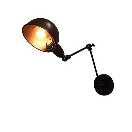 Luminária de parede de ferro dobrável preta simples retrô luminária de parede de cabeça única luminária de parede decorativa estilo europeu Luminária de parede de ferro dobrável preta simples retrô luminária de parede de cabeça única luminária de parede decorativa estilo europeu