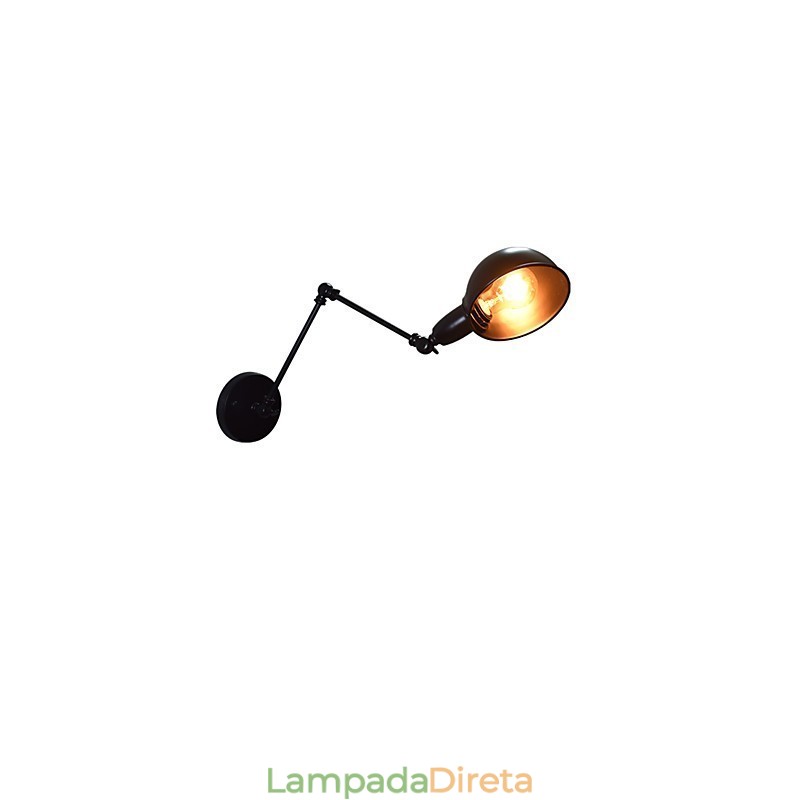 Luminária de parede dobrável Buzz de ferro abajur de parede preto mudo sabre de luz na parede estilo europeu estilo americano