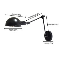 Luminária de parede dobrável Buzz de ferro abajur de parede preto mudo sabre de luz na parede estilo europeu estilo americano
