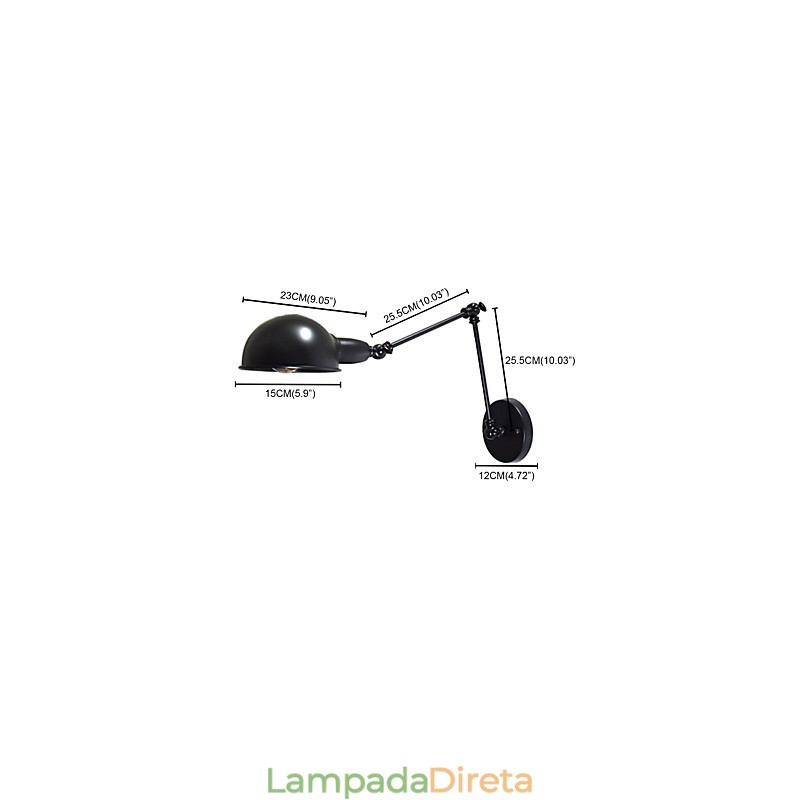 Luminária de parede dobrável Buzz de ferro abajur de parede preto mudo sabre de luz na parede estilo europeu estilo americano