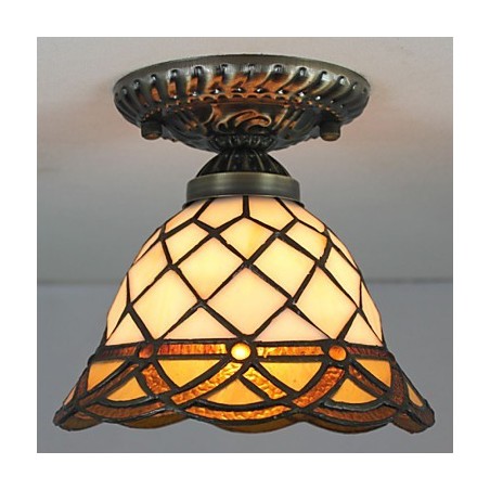 Artes criativas rurais europeias Vitral Absorver luz da lâmpada de cúpula Artes criativas rurais europeias Vitral Absorver luz da lâmpada de cúpula