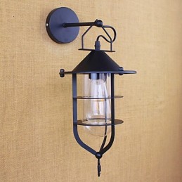 Pintura retrô country para proteção ocular em estilo mini, arandelas de parede com luz ambiente