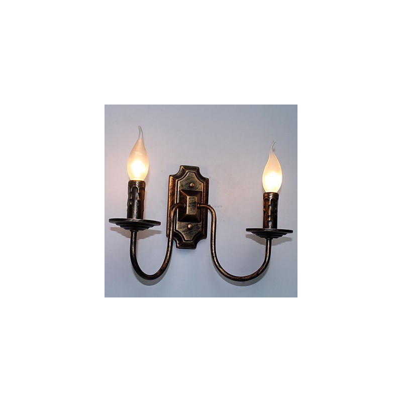 Luminária de parede simples retrô para corredor, lâmpada de cabeça dupla para quarto, sala de estar, iluminação de parede
