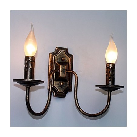 Luminária de parede simples retrô para corredor, lâmpada de cabeça dupla para quarto, sala de estar, iluminação de parede Luminária de parede simples retrô para corredor, lâmpada de cabeça dupla para quarto, sala de estar, iluminação de parede