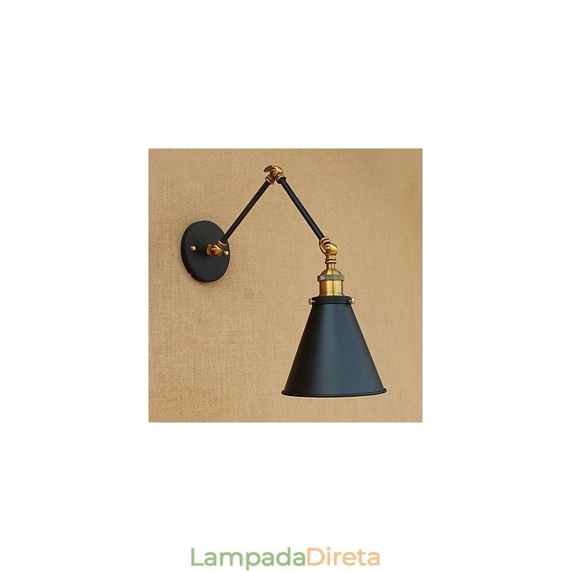 Luminária de parede industrial vintage de latão, luminária de parede, iluminação doméstica, decoração interna, luminária de parede