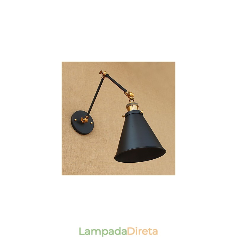 Luminária de parede industrial vintage de latão, luminária de parede, iluminação doméstica, decoração interna, luminária de parede