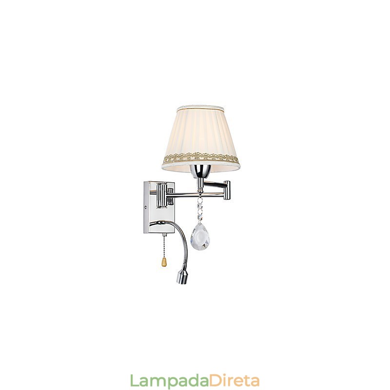 Lodge rústico contemporâneo moderno moderno contemporâneo country cromado recurso para luminária de parede de braço oscilante de cristal
