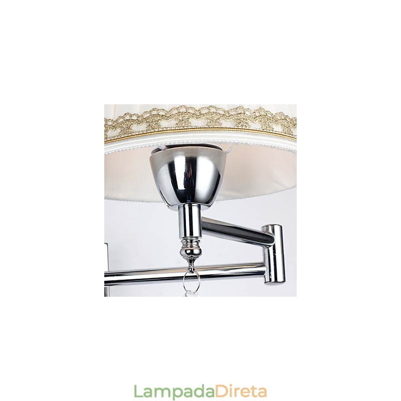 Lodge rústico contemporâneo moderno moderno contemporâneo country cromado recurso para luminária de parede de braço oscilante de cristal