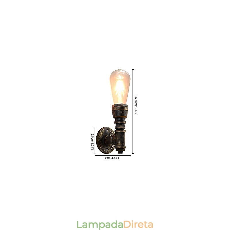 Luminária de parede Arandelas de parede Luminária de parede de ferro Lâmpada de parede sabre de luz preta muda na parede