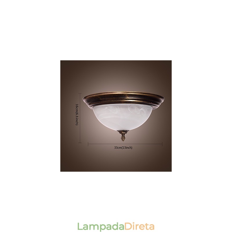 Montagem embutida de inspiração antiga com 2 luzes