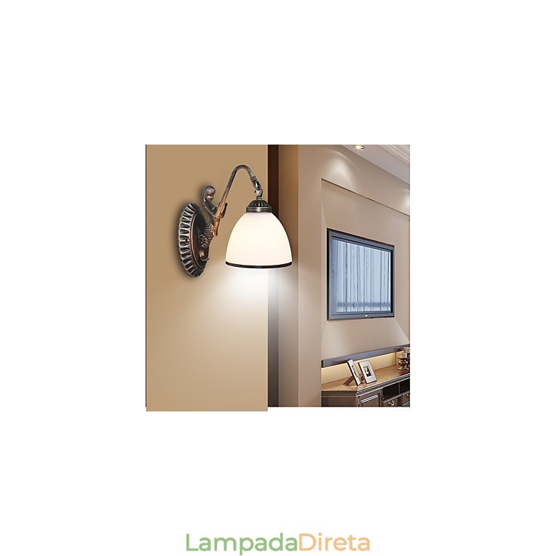 Luminária de parede estilo europeu retrô para sala de estar, quarto, varanda, café, luminária de parede