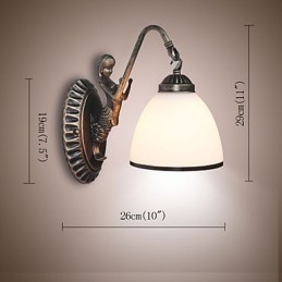 Luminária de parede estilo europeu retrô para sala de estar, quarto, varanda, café, luminária de parede